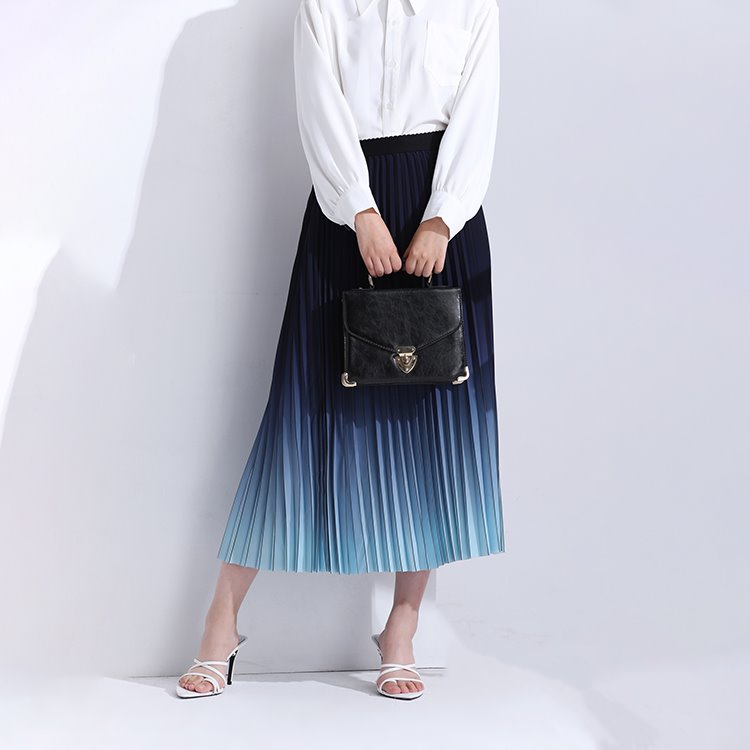 Dark Blue Ladies' Pleated Skirt