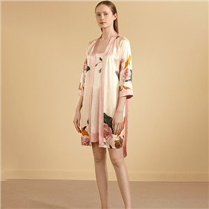Női Silk Print Szexi Nightgown
